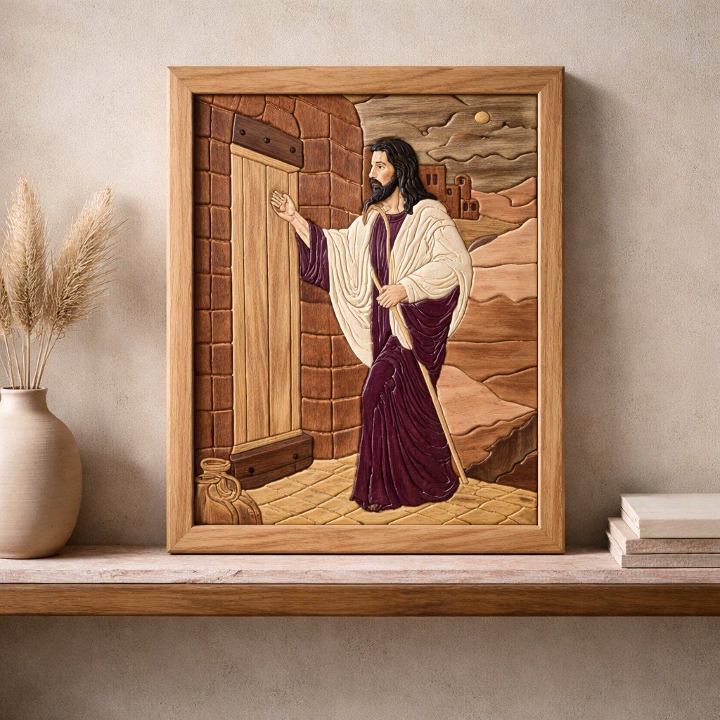 "The Knock" Intarsia by Gary Harvath