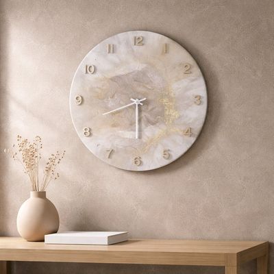 White Resin Clock - Hand Made in North East, Maryland