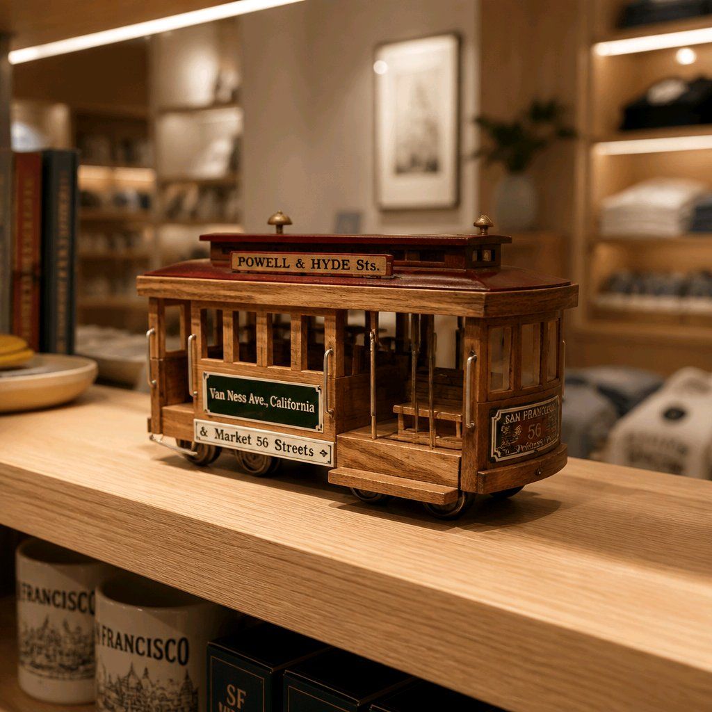 Vintage Music Box  With San Francisco plate