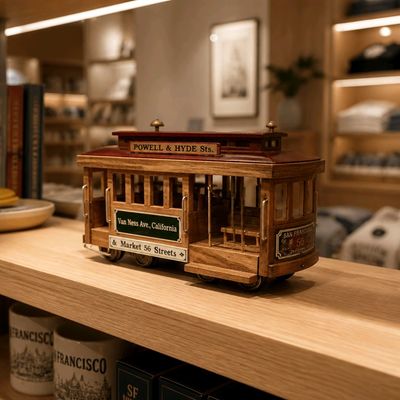 Vintage Music Box  With San Francisco plate