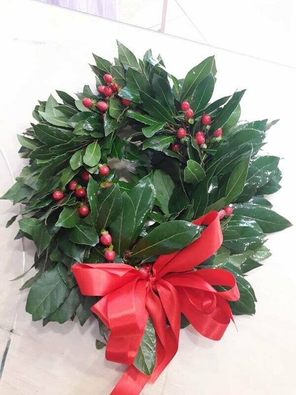 CORONCINA LAUREA CON BACCHE ROSSE