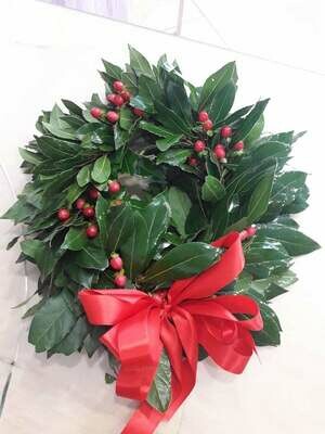 CORONCINA LAUREA CON BACCHE ROSSE