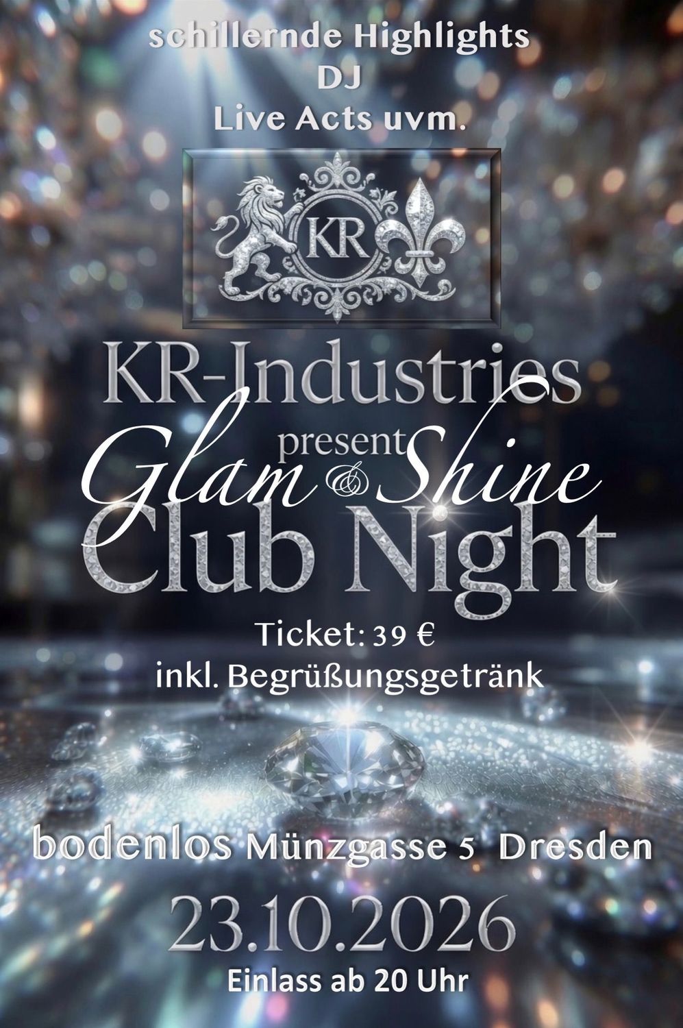 Glam & Shine Club Night  23.10.2026 Online Ticket