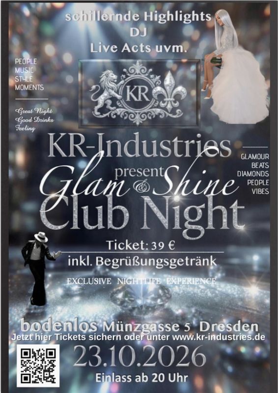 Glam & Shine Club Night  23.10.2026 Online Ticket