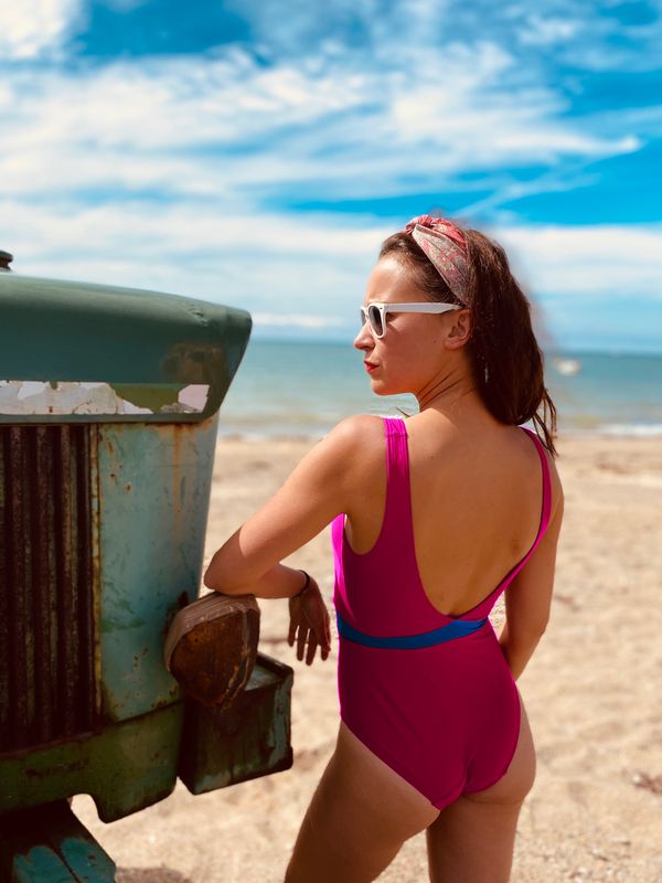 Le modèle Étretat  fushia et bleu