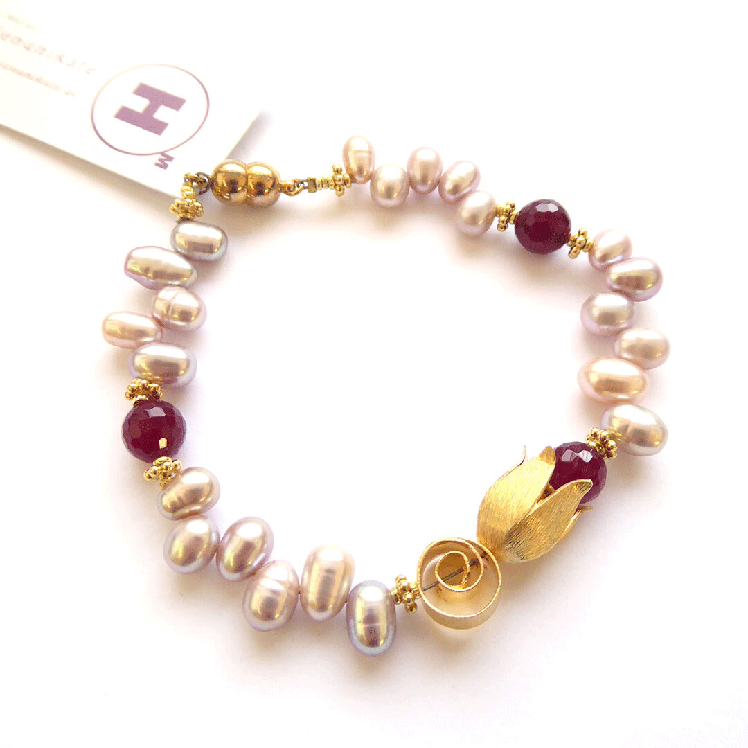 ?Armband aus Zuchtperlen, Achat