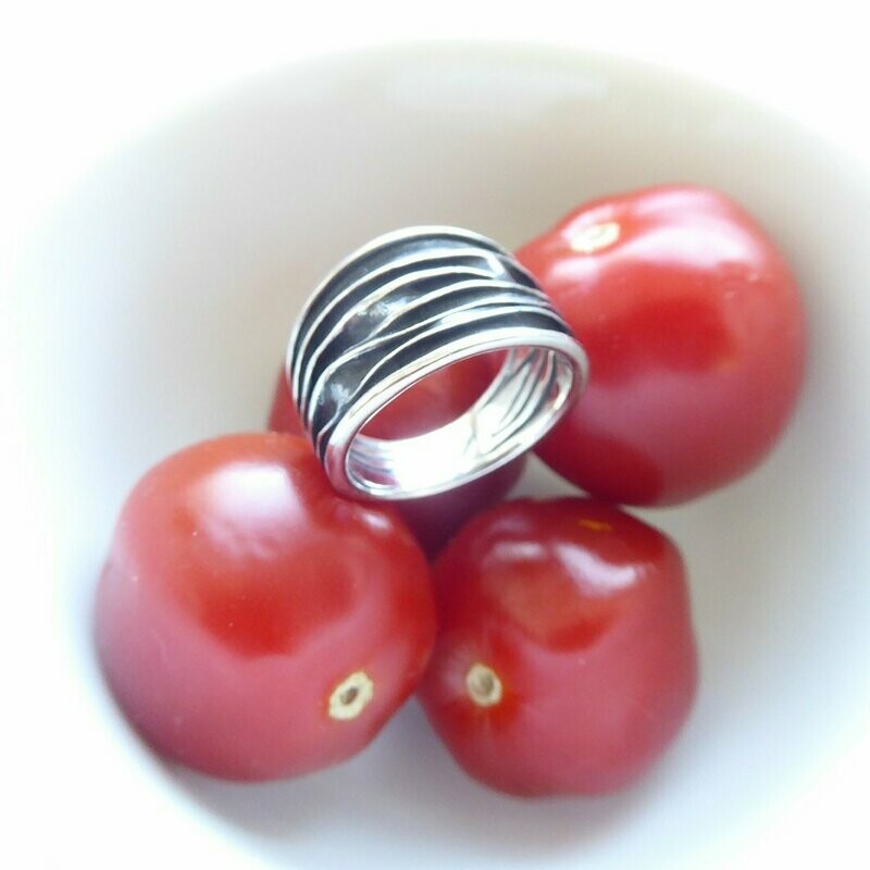 Silberring *Borke* schmal