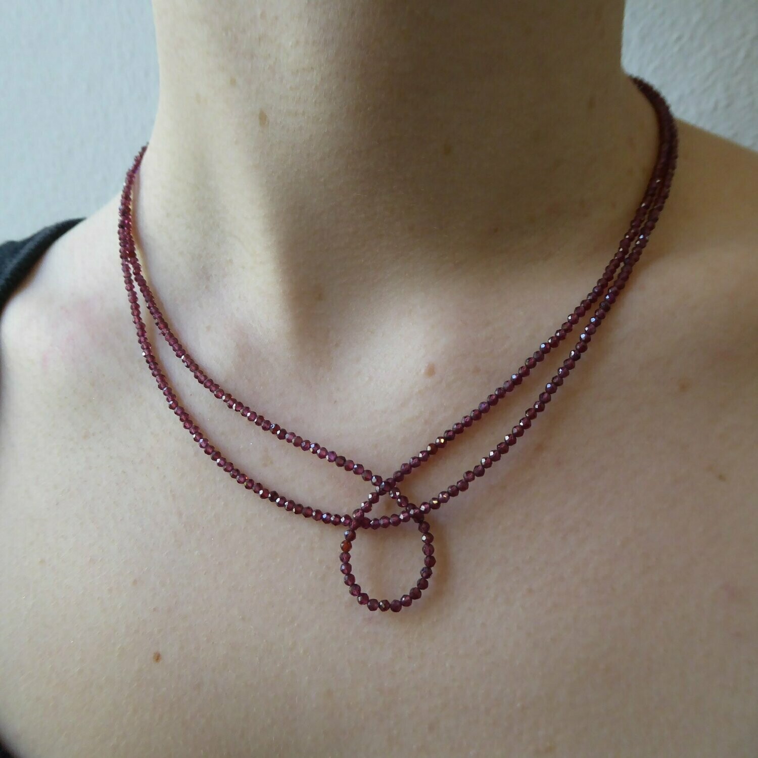 Granat Schleifenkette