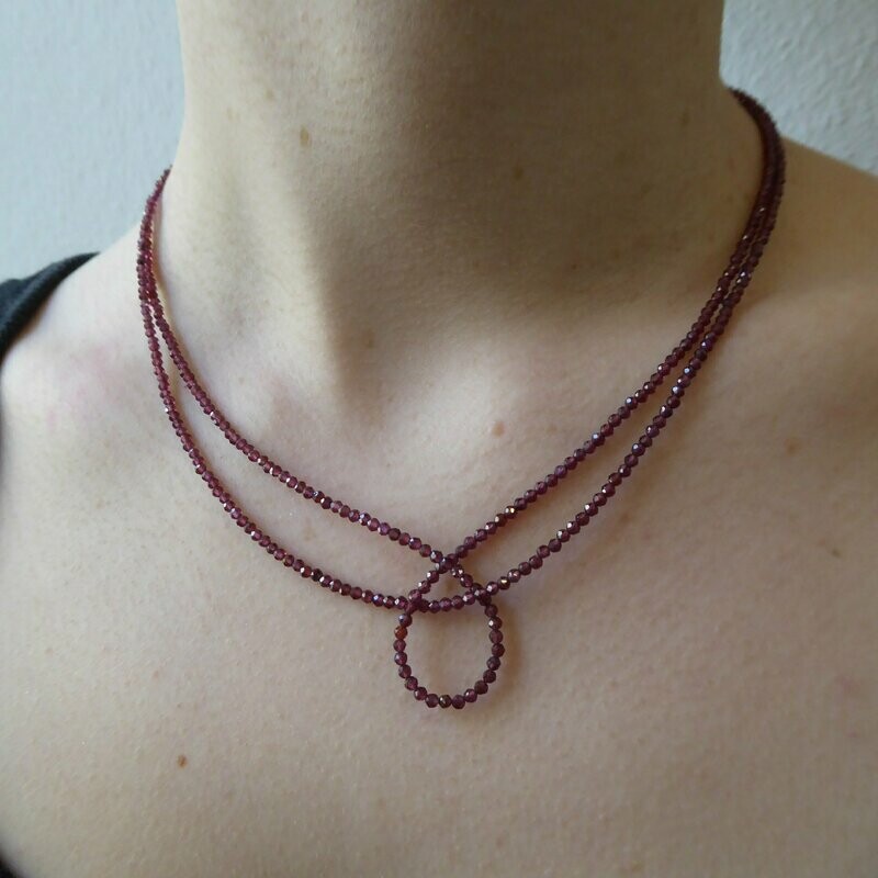 Granat Schleifenkette