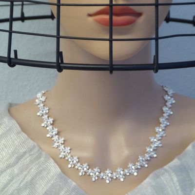 Blütenband SILBER feinstes Collier