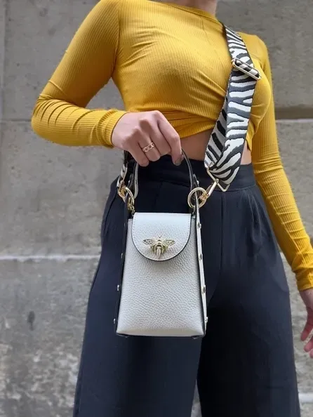 Bienen Tasche weiß