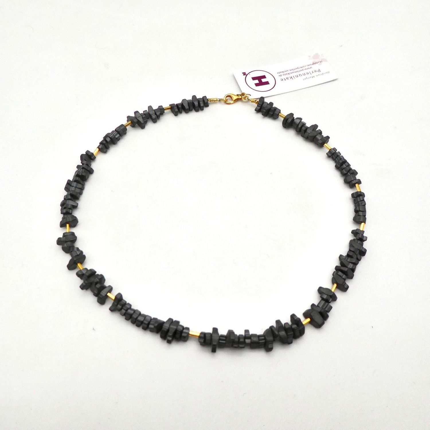 Collier Hämatit und Gold