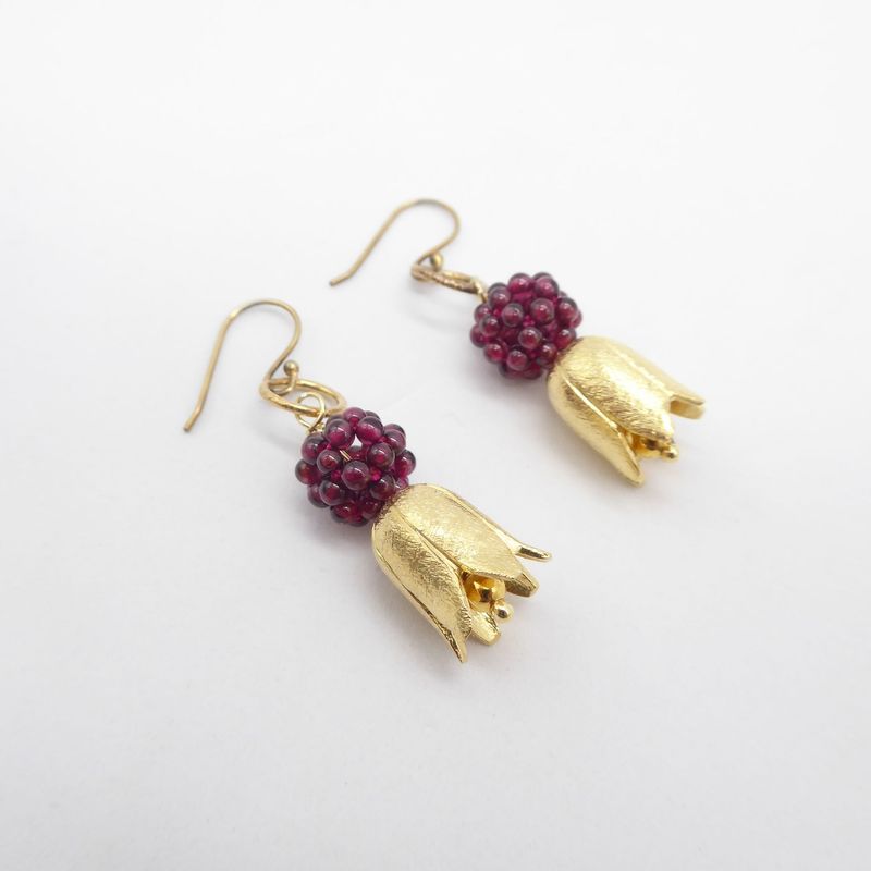 Granat Blüten Ohrhänger Granat Blüten Ohrhänger