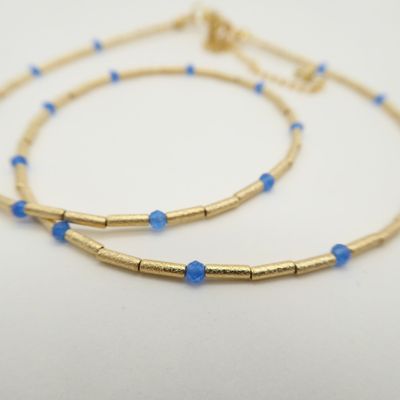 Punkt-Strich-Collier Blue Agate Punkt-Strich-Collier Blue Agate