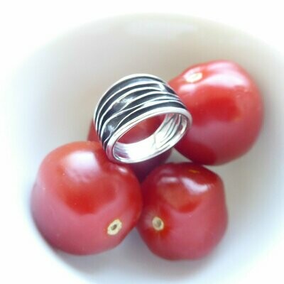 Silberring *Borke* schmal