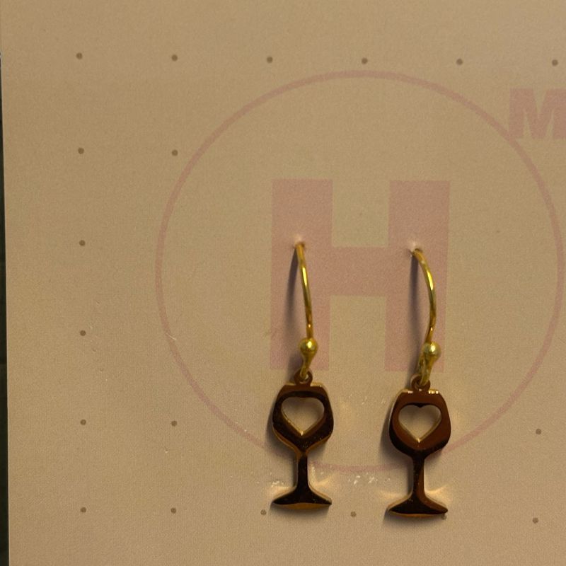 Ohrhänger Gold Weinglas
