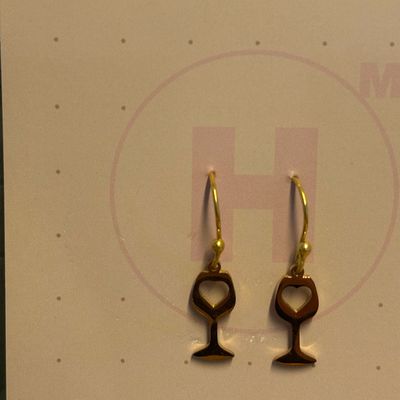Ohrhänger Gold Weinglas