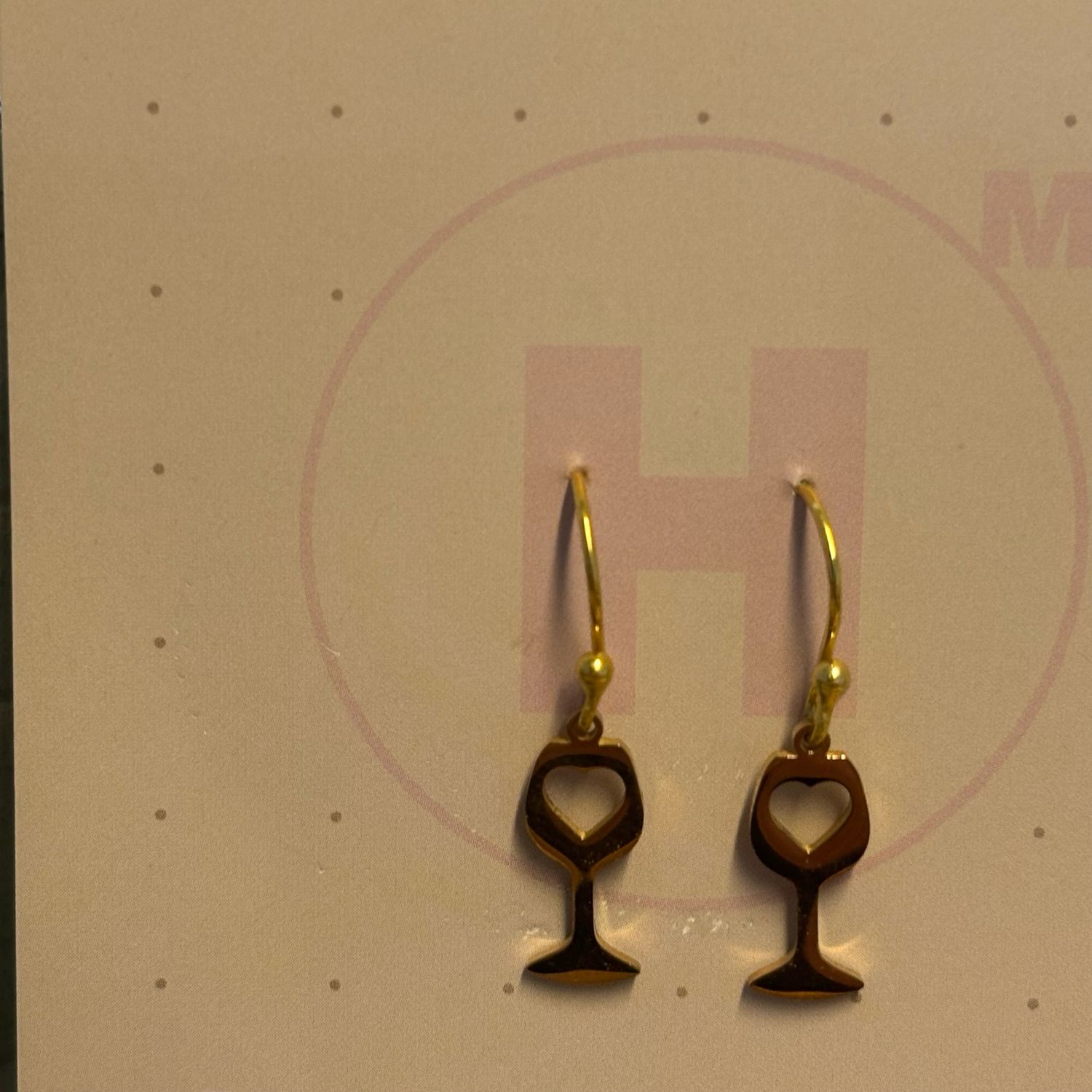 Ohrhänger Gold Weinglas Ohrhänger Gold Weinglas