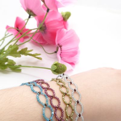 Doppelhelix Armband Aquamarin