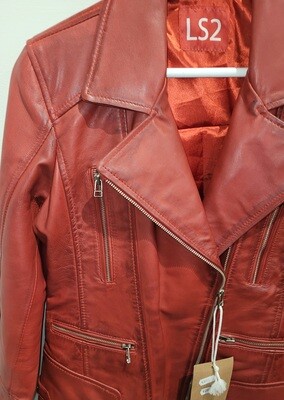Red 100% Leather Jacket