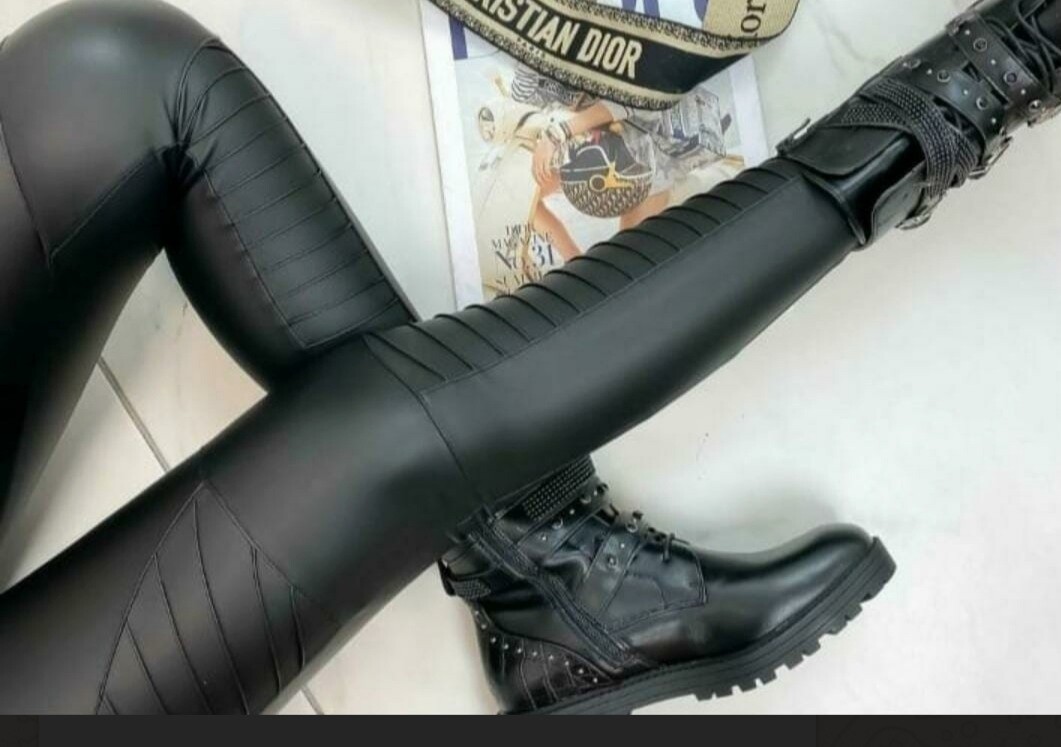 Biker Style Vegan Leather Leggings