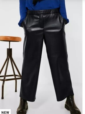 Cecil Leather Look Wide Leg Trousers
