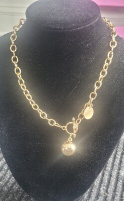 Gold plated Link chain with ball
