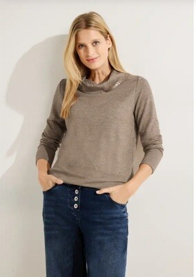 Cecil Roll Neck Top with Shimmer detail