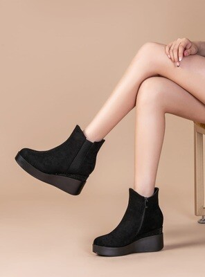Suedette Wedge Boots