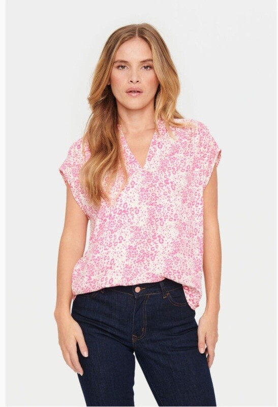 Saint Tropez Dacia Pink Pattern Blouse