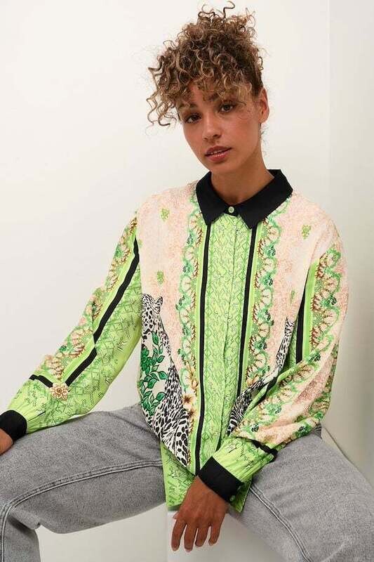 CREAM Anit Green Pattern Shirt