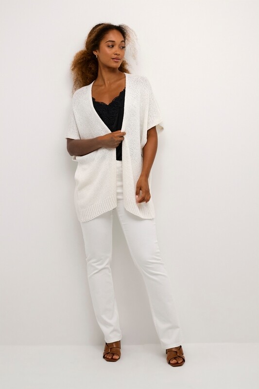 CREAM OPEN KNIT CARDIGAN