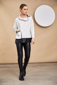 Naya High Neck Top with Pocket / Contrast Hemband