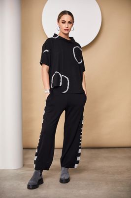 Naya Funnel Neck Circle Print Top