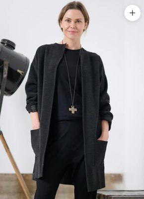 Henrietta Steffensen FLEECE Soft Black Cardigan