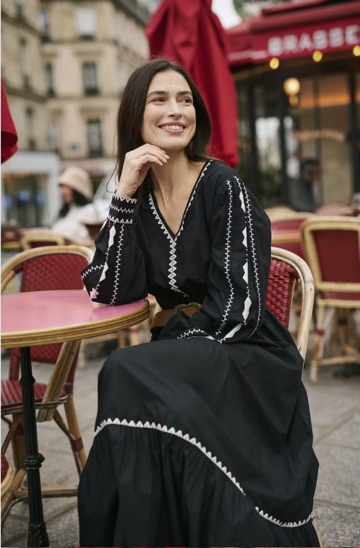 Boho style Long Monochrome Dress