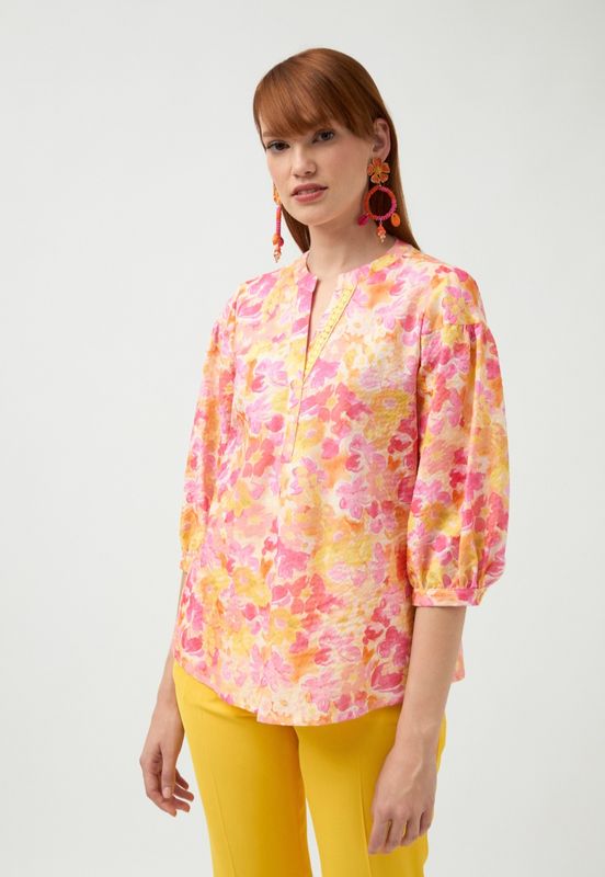 Arena Orange pattern blouse