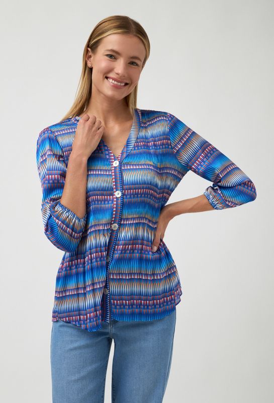 Enchanto Blue coloured Silky Blouse