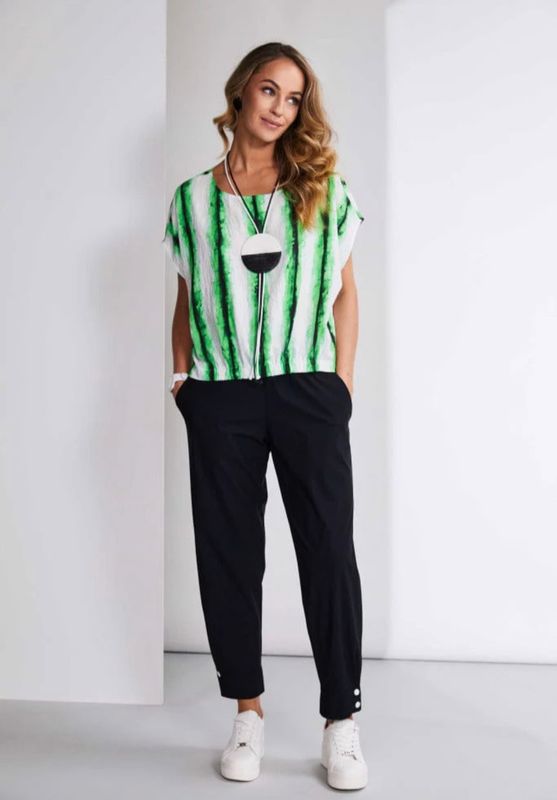 Naya Drawstring waist trousers with button detail at cuff