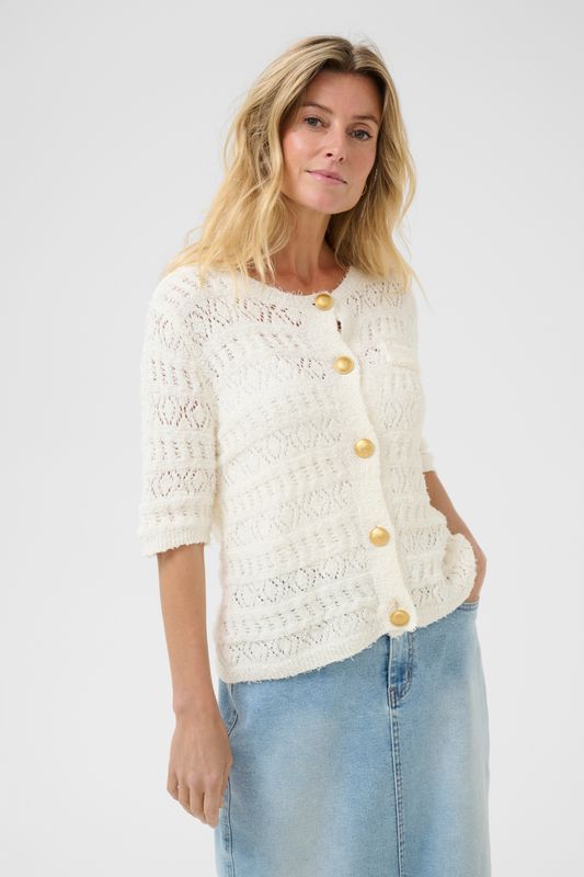 Soft Knit Cardigan with Gold buttons from Cream