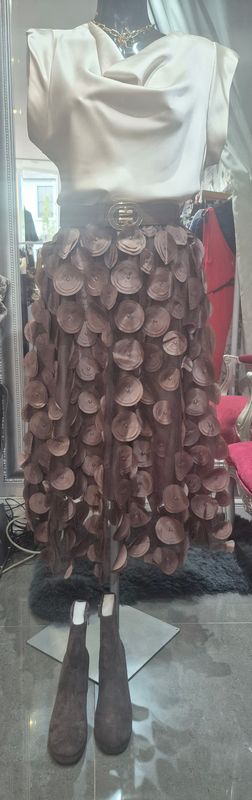 Disc Tulle Chocolate Brown Skirt