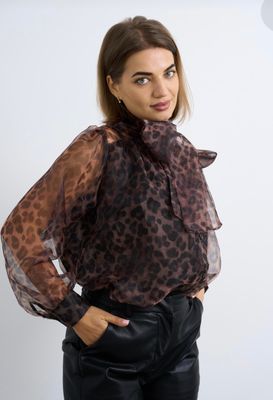 Silky Animal Print Blouse