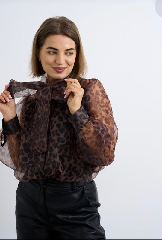 Silky Animal Print Blouse