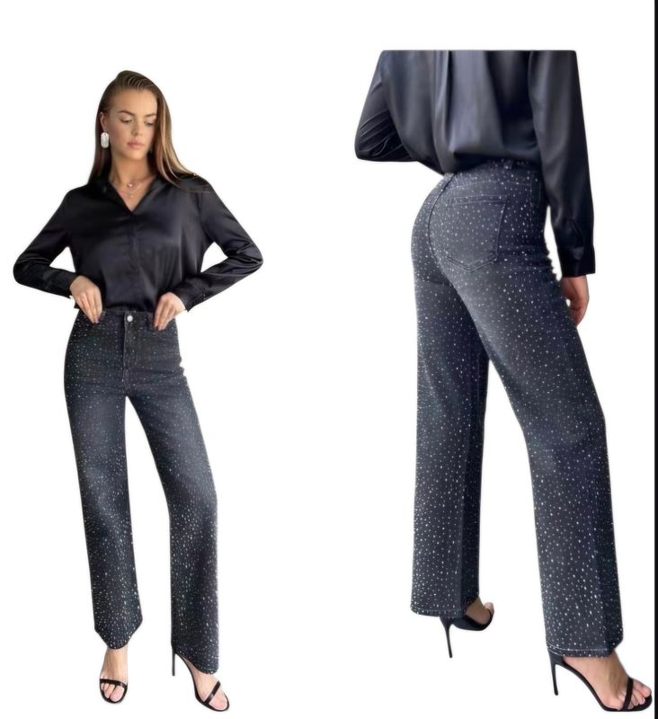 Black Jeans with crystal embellishments
