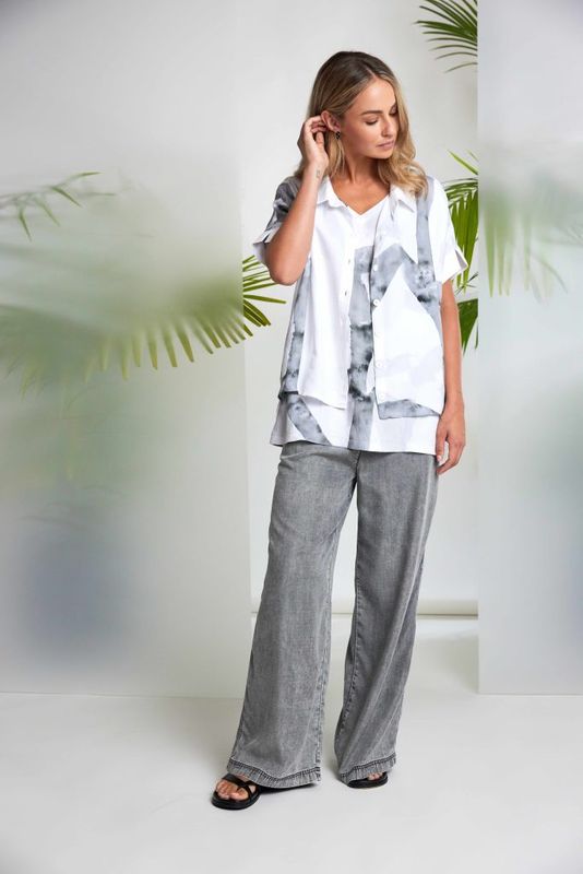 NAYA MARBLED RIBBON PRINT SHIRT