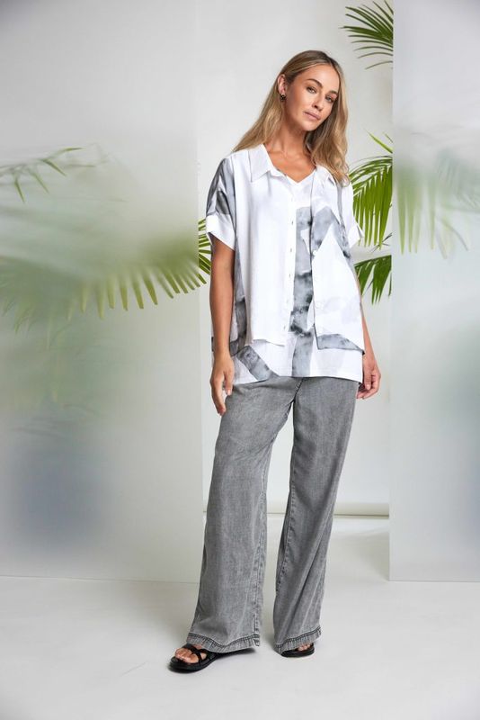 NAYA MARBLED RIBBON PRINT SHIRT
