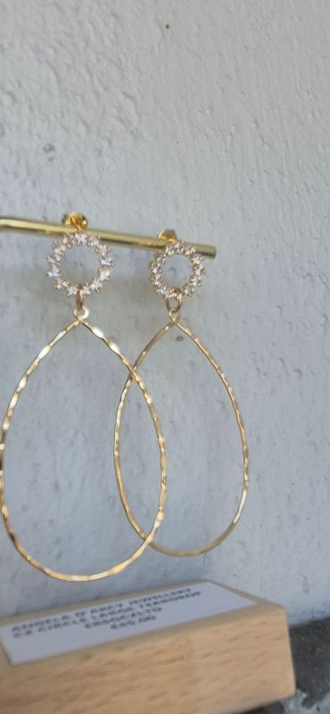 CZ Circle Large Teardrop