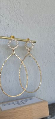CZ Circle Large Teardrop
