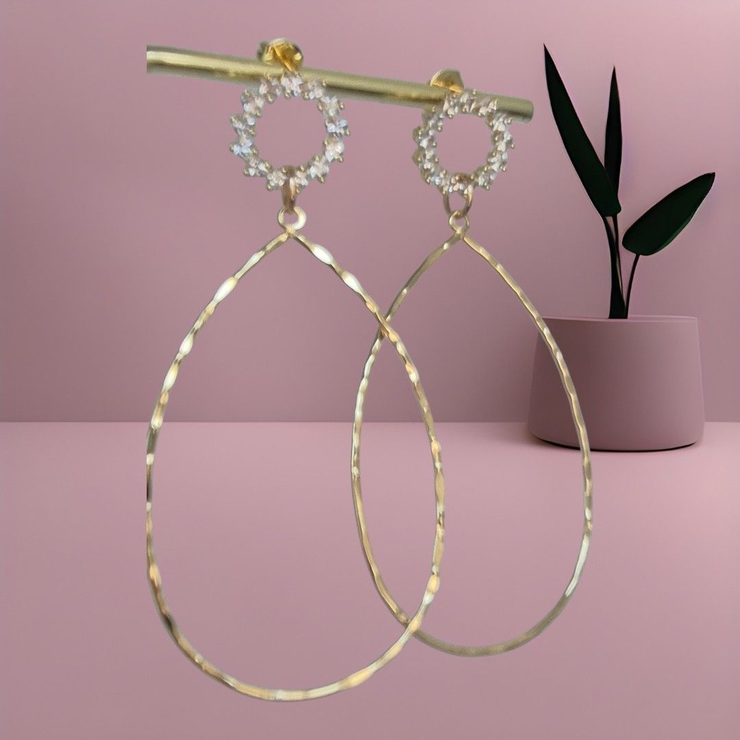 CZ Circle Large Teardrop