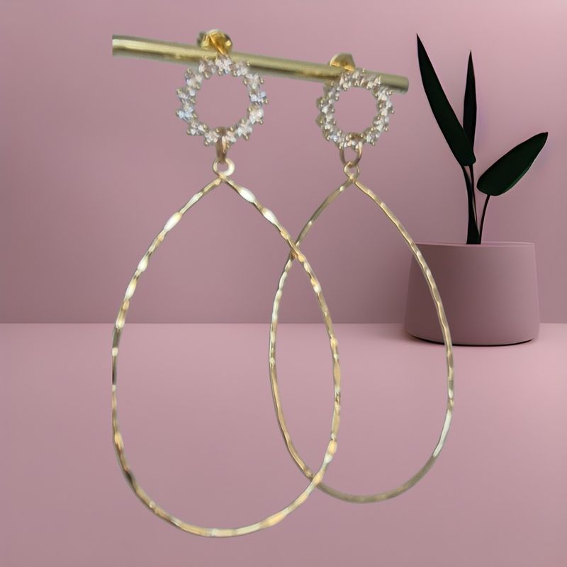 CZ Circle Large Teardrop